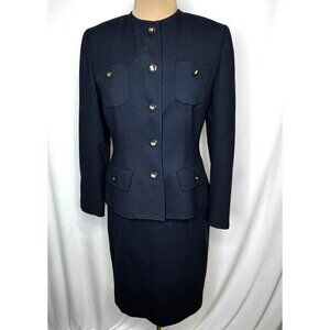 Herbert Grossman Cynthia Sobel Piece Navy Blue Skirt Suit Sz 8 Menger Smart Shop